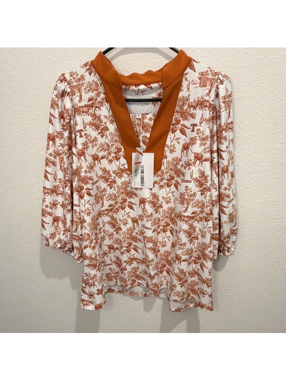Texas Longhorns Shirt Womens Medium Orange NCAA Football Smith & Quinn Top M